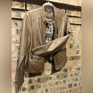 Leather jacket tan Jessica Simpson brand